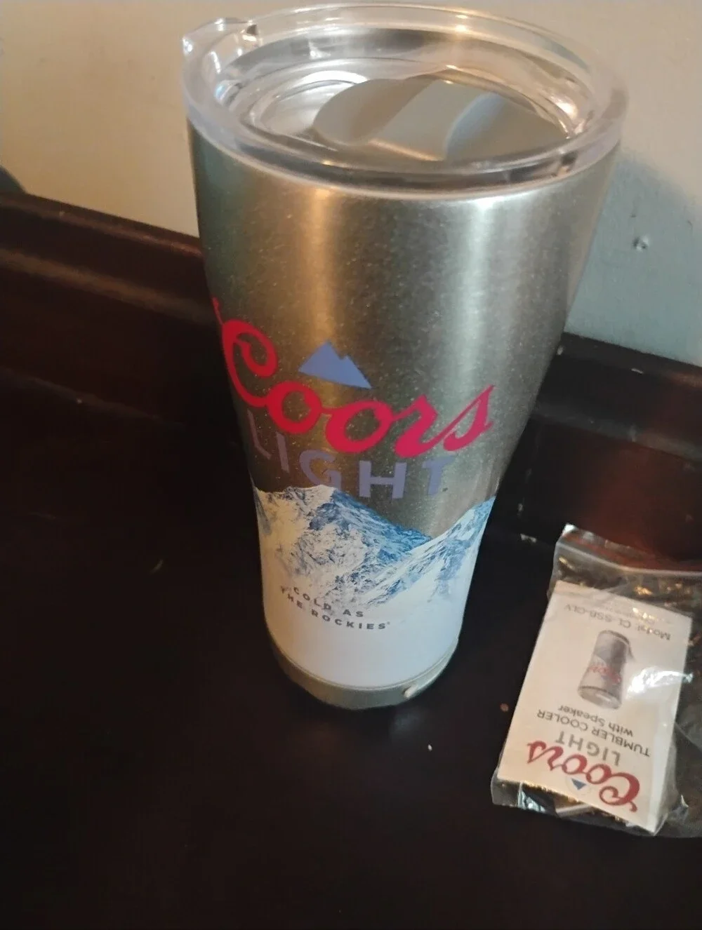 Coors Light Bluetooth Speaker Tumbler 16oz Stainless Steel Insulated Travel Cup